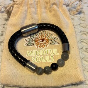 Black and Gray Beaded Bracelet